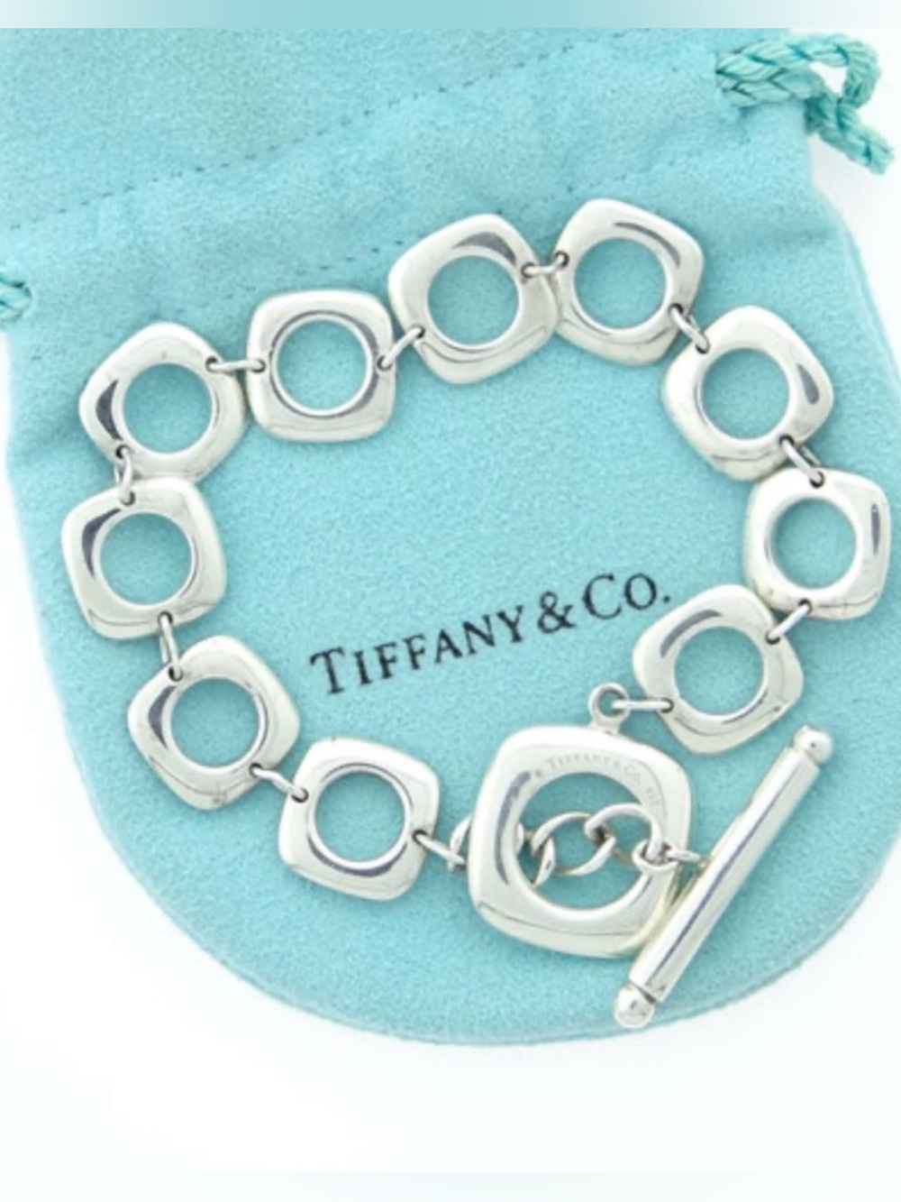 Rare Early Edition Tiffany & Co Elsa Peretti Cushion Link Bracelet 37g
